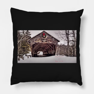 Winter Crossing Christmas Card Pillow