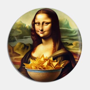 Mona Lisa Tortilla Chip Feast Tee - National Tortilla Chip Day Pin