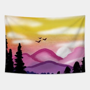 Pink Mountain Tapestry