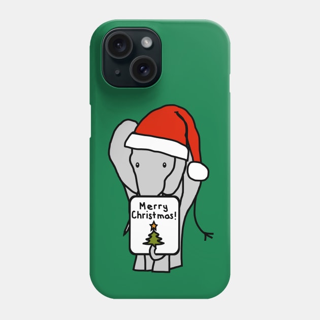 Big Elephant says Merry Christmas Phone Case by ellenhenryart