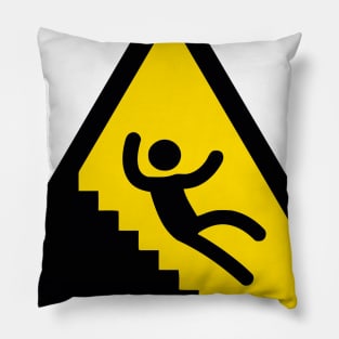 Warning Sign Stairs Pillow