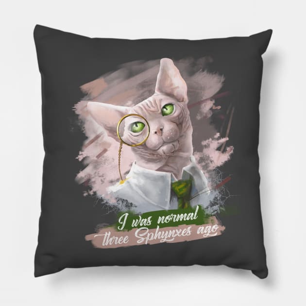 Sphynx cat Pillow by Fine_Design