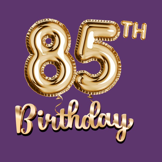 85th Birthday Gifts - Party Balloons Gold by BetterManufaktur