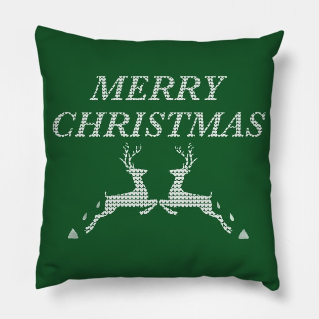 Merry Christmas Ugly Sweater Pillow by djhyman