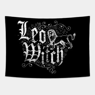 Leo Zodiac sign Witch craft vintage distressed Horoscope Tapestry