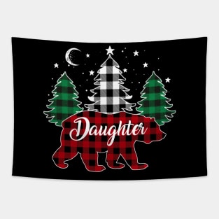 Daughter Bear Buffalo Red Plaid Matching Family Christmas Tapestry