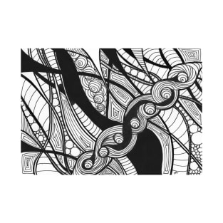 Abstract modern illustration black and white T-Shirt