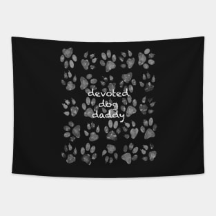 Devoted Dog Daddy Paw Print Tapestry