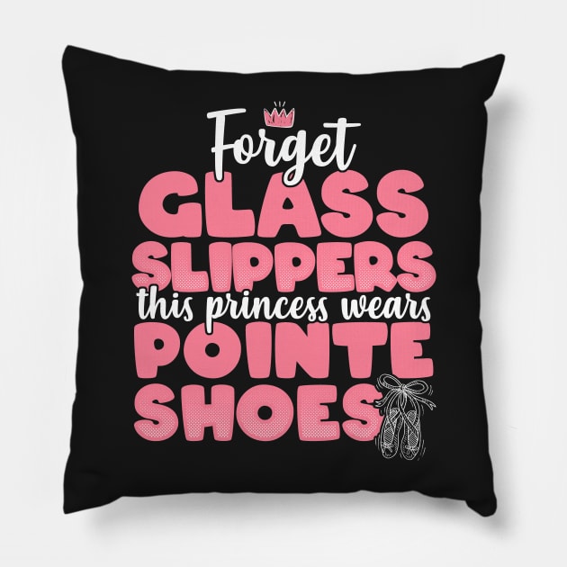 Forget Glass Slippers This Princess Wears Pointe Shoes product Pillow by theodoros20