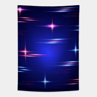 Cyberscape Neon Glitches Tapestry