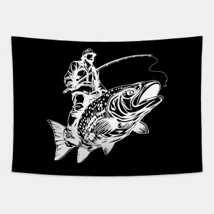 Trout Master White Tapestry