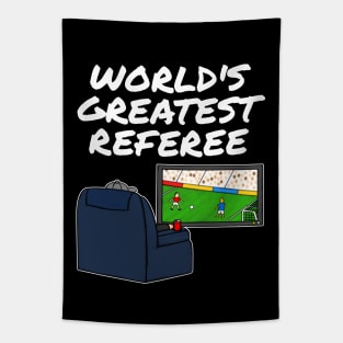 World's Greatest Referee Football Soccer Funny Tapestry