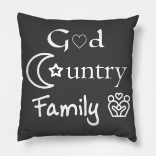 God, Country, Family Pillow