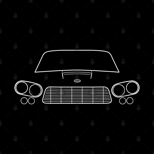 Gordon Keeble 1960s classic British car white outline graphic by soitwouldseem