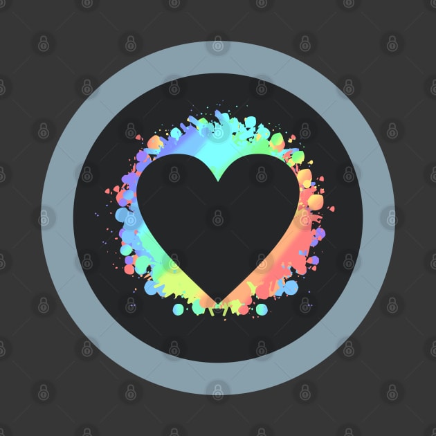 Colorful Black Heart Design by Dale Preston Design