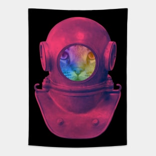 Scuba Diver Cat Tapestry