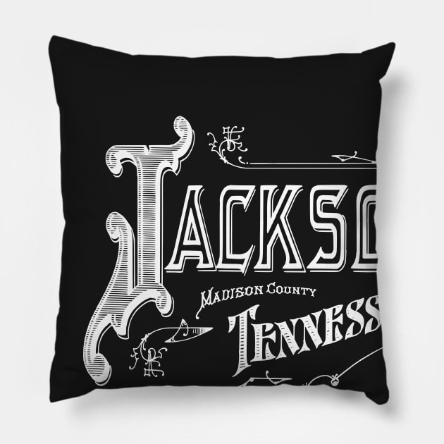 Vintage Jackson, TN Pillow by DonDota