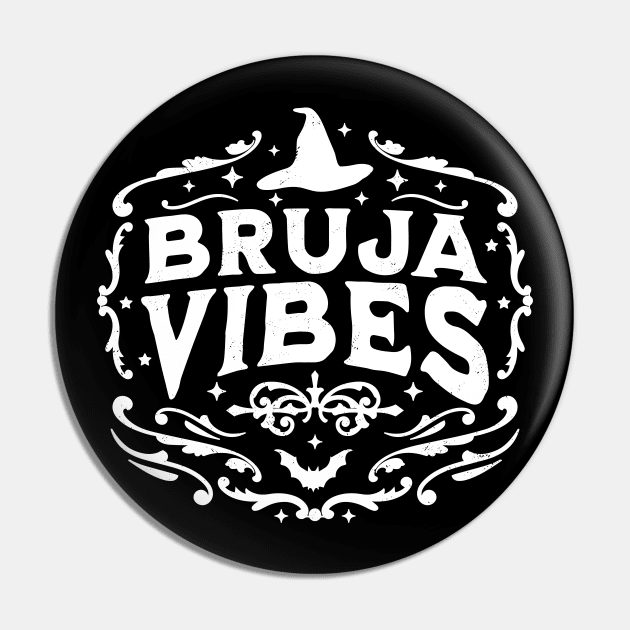 Bruja Vibes Mexican Witch Halloween Witchy Retro Vintage Pin by OrangeMonkeyArt