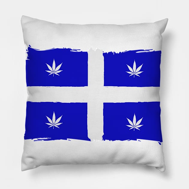 Quebec weed flag Pillow by JulieVie Design