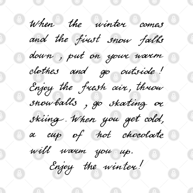 When the winter comes. Handwritten letter. by ArchiTania