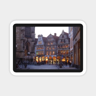 Gabled houses, Prinzipalmarkt, Christmas market, Munster, city, Westphalia Magnet