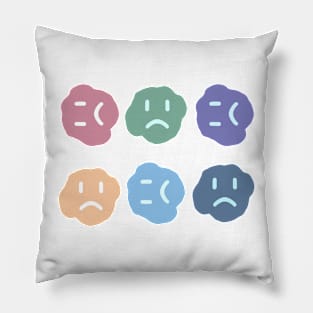 Colourful Sad Feeling Hand Drawing Pillow