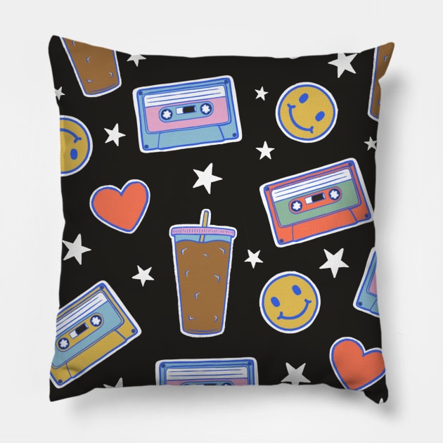 Happy Pattern Pillow by cecececececelia