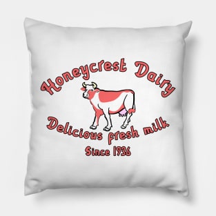 Vintage dairy cow milk advert distressed Pillow