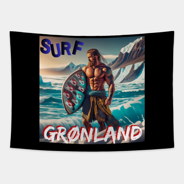 Surfers T-Shirt SURF GRØNLAND BERSERKER STYLE Viking Funny Mug Tapestry by SailorsDelight