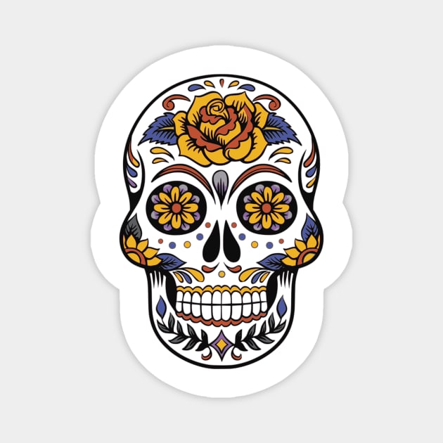 Floral Skull and Bone Magnet by MinimalSpace