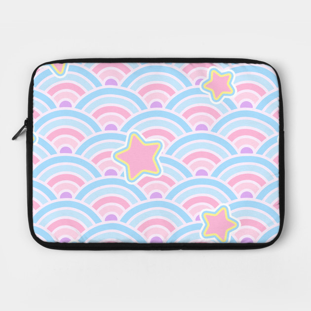 Kawaii Waves And Stars Kawaii Background Laptop Case Teepublic Kawaii Waves And Stars Kawaii Background Laptop Case Teepublic