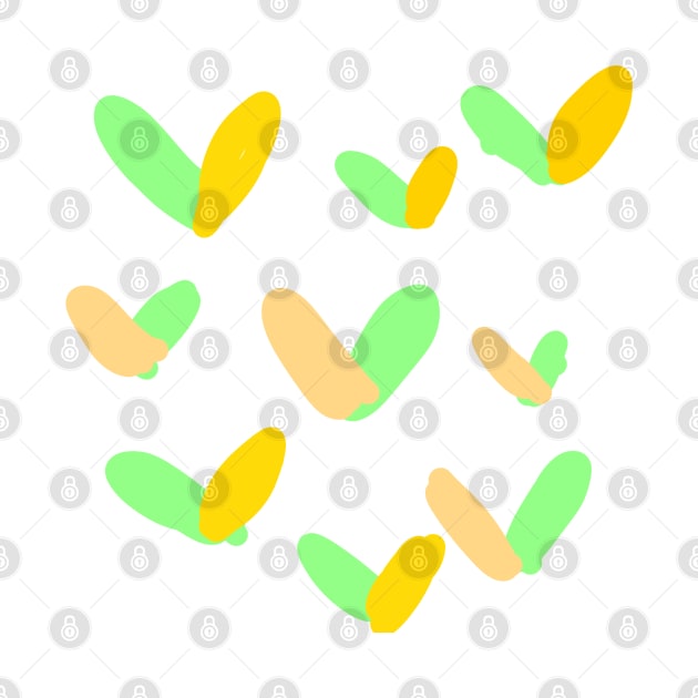 Yellow green heart valentine art design by Artistic_st