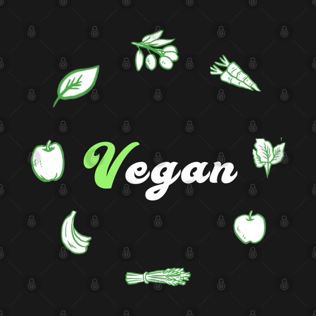 Vegan design with vegetables and fruits by qrotero