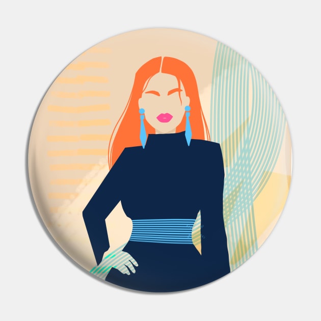 Fashion art woman Pin by Rub14ekArts