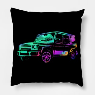 G wagon pixeleted colorful abstract Pillow