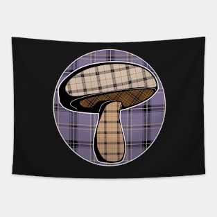 Plaid Mushroom Hunter Cottagecore aesthetic Tapestry