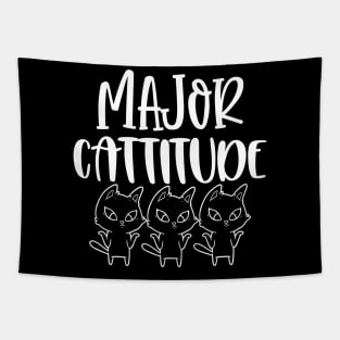 Major Cattitude. Funny Cat Lover Design. Purrfect. Tapestry