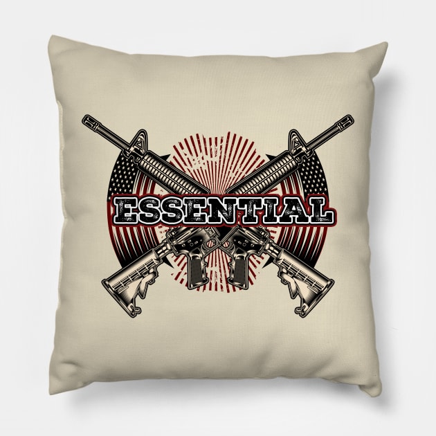 Usa Flag Quote Essential AR-15 2nd Amendment Pillow by We Print On Gifts