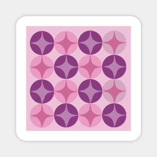 Mid Century Modern Pattern in Pink & Purple Magnet