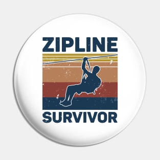 Zipline Survivor Outdoor Adventure Pin