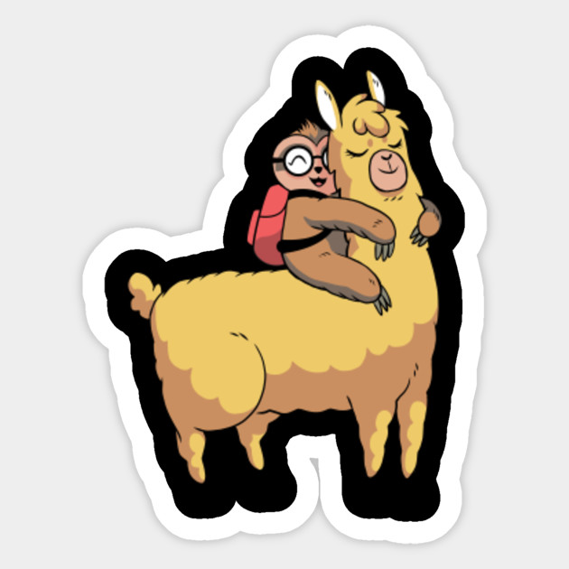 Sloth Llama Gift Ideas Sloth Llama Sticker Teepublic