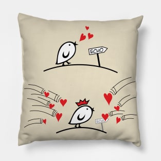 Comic Birds - Tweetlercools - LOVE ECHO 1 Pillow