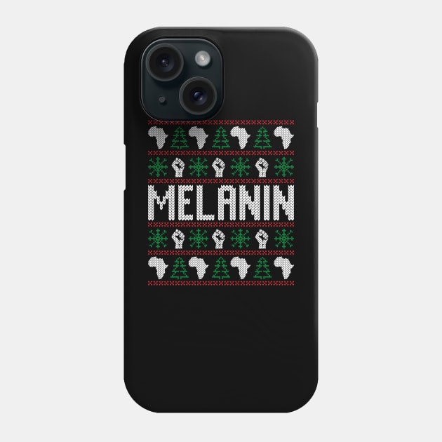 Melanin African American Ugly Christmas Sweater Phone Case by mcoshop