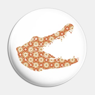 Alligator Silhouette with Pattern Pin