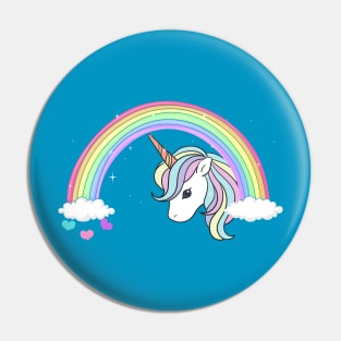 Unicorn Rainbow with Sparkles and Hearts no words wording Pin