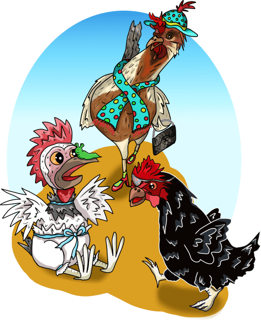 The Cartoon Chickens of Bebbington UK Kids T-Shirt by cuisinecat