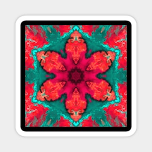 Pink Smoke Kaleidoscope Flower Pattern Magnet