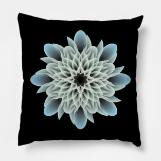 Beautiful White and Blue Artistic Flower Pillow