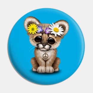 Cute Cougar Cub Hippie Pin