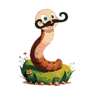 Mustache Worm T-Shirt